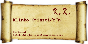 Klinko Krisztián névjegykártya