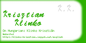 krisztian klinko business card